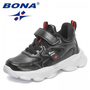 BONA 2022 New Designers Classics Sport Shoes Kids Hook Loop Running Sneakers Breathable Casual Walking Shoes Children Footwear