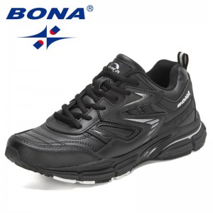 BONA 2020 New Designers Action Leather Running Shoes Men Outdoor Sport Sneakers Man Athletic Footwear Walking Jogging Shoes