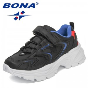 BONA 2022 New Designers Sports Shoes Fashion Sneakers Boys Brand Tennis Kids Running Shoes Lightweight Casual Girls Footwear