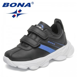 BONA 2022 New Designers Popular Sneakers Boy Tennis Shoes Girls Breathable Sports Running Shoes Children Casual Walking Footwear