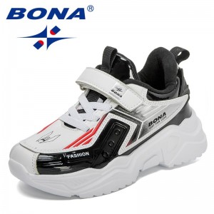 BONA 2022 New Designers Trendy Tennis Sport Shoes Lightweight Sneakers Children Casual Shoes Outdoor Running Jogging Shoes Kids
