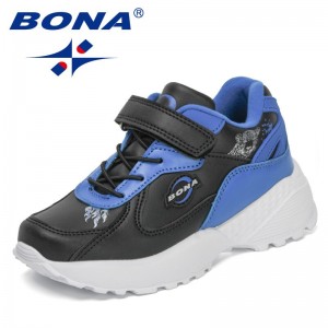 BONA 2022 New Designers Fashion Sneakers Boys Girls Tennis Shoes Breathable Sports Running Shoes Children Walking Jogging Shoes
