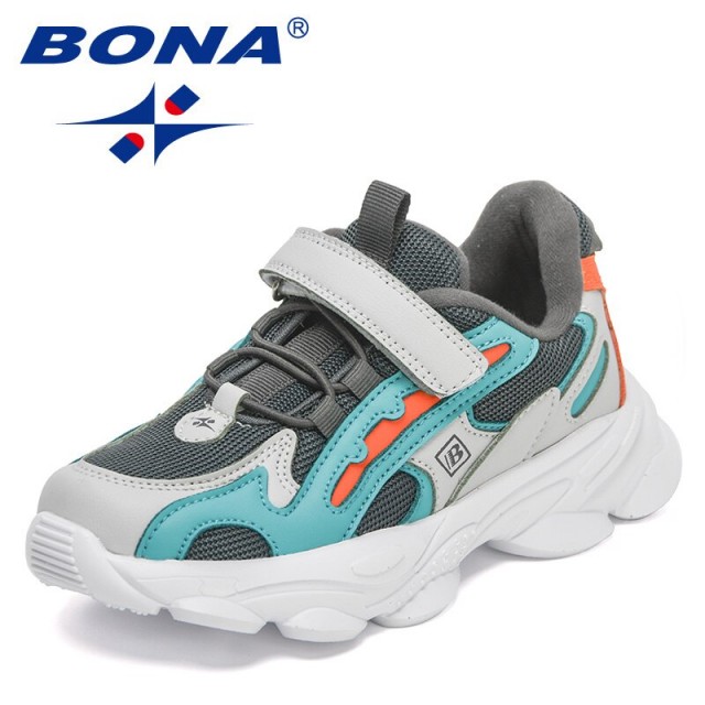 BONA 2022 New Designers Sport Shoes Boys Girls Flat Walking Sneakers Children Spring Autumn Jogging Shoes Kids Tennis Footwear