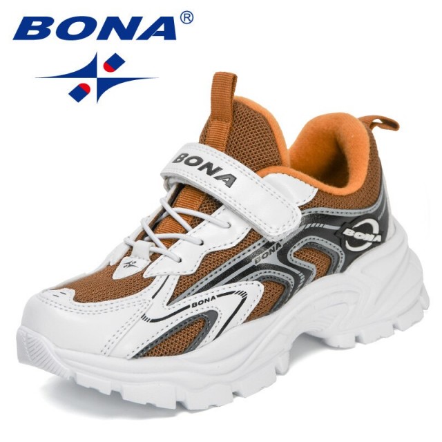 BONA 2022 New Designers Trend Cool Boy Girl Casual Sneakers Soft Bottom Non-slip Children Running Shoes Child Jogging Footwear