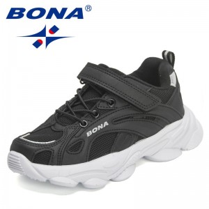 BONA 2022 New Designers Casual Shoes Boys Teenager Light Sneakers Student Air Mesh Sport Footwear Children Jogging Walking Shoes
