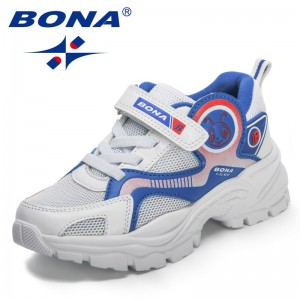 BONA 2022 New Designers Popular Sneakers Casual Shoes Child Fashion Sport Walking Shoes Kids Breathable Running Walking Footwear