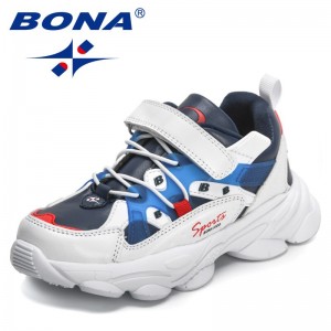 BONA 2022 New Designers Trendy Sneakers Sport Shoes Child Leisure Trainer Casual Shoes Kids Sport Jogging Walking Shoes Children