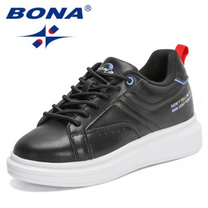 BONA 2022 New Designers Platform Sneakers Fashion Breathable Non-slip Shoes Women Thick Bottom Leisure Footwear Casual Shoes