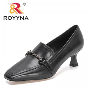 ROYYNA 2022 New Desgners Genuine Leather Pumps Women Basic Spring High Heels Office Career Comfortable Shoes Ladies Dress Shoes