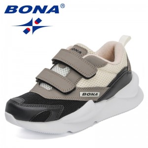 BONA 2022 New Designers High Quality Children's Shoes Breathable Sneakers Boys Lightweight Casual Shoes Soft Bottom Running Shoe