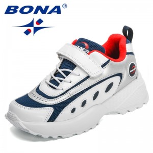 BONA 2022 New Designers Fashion Breathable Children Shoes Lightweight Casual Sports Kids Shoes Tennis Running Sneakers Girls