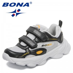 BONA 2022 New Designers Trendy Sneakers Boys Sports Shoes Running High Quality Breathable Outdoor Jogging Trainers Children Soft