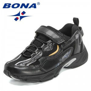 BONA 2022 New Designers Trendy Sneakers Breathable Non Slip Trainers Children Casual Shoes Walking Shoes Kids Sport Footwear