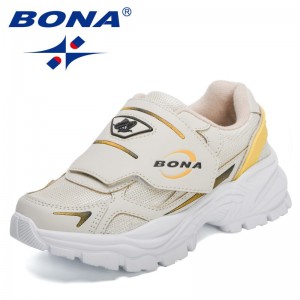 BONA 2022 New Designers Fashion Casual Running Sneakers Girls Boys Kids Anti-slip Wear-resistant Sport Shoes Soft Bottom Shoes