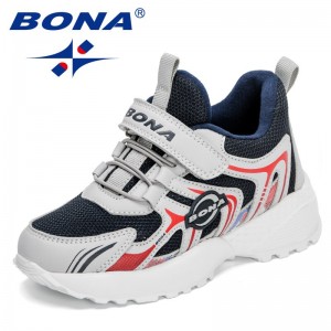 BONA 2022 New Designers Tenis Sneakers Fashion Sport Running Shoes Children Breathable Mesh Casual Walking Shoes Child Footwear