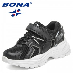 BONABONA 2022 New Designers Sport Shoes Spring for Boys Breathable Mesh Casual Sneakers Children Lightweight Running Shoes For Girls