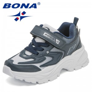 BONA 2022 New Designers Sport Shoes for Boys Running Sneakers Casual Shoes Breathable Children Fashion Shoes Walking Footwear