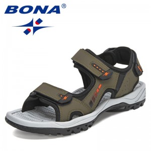 BONA 2022 New Designers Breathable Action Leather Outdoor Sandals Men Luxury Brand Summer Casual Shoes Man Beach Comfy Slippers