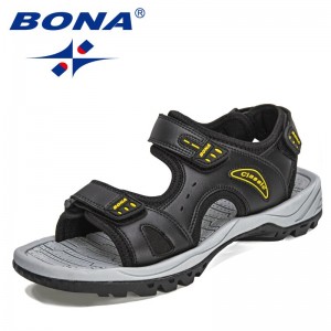 BONA 2022 New Designers Action Leather Sandals Summer Men Beach Sandalias Man Fashion Slipper Outdoor Casual Sneakers Mansculino