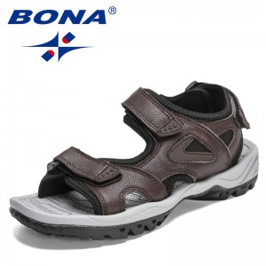 BONA 2022 New Designers Classics Sandals Action Leather Outdoor Luxury Casual Sandals Men Fashion Beach Soft Slippers Mansculino