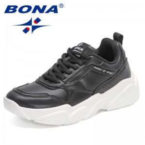 BONA 2022 New Designers Popular Casual Shoes Wemon Fashion Breathable Walking Flat Shoes Ladies Sneakers Vulcanized Shoes Woman