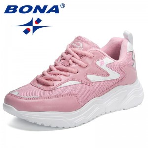 BONA 2022 New Designers Classics Platform Casual Shoes Women Fashion Sneakers Light Lace-Up Chunky Walking Footwear Feminimo