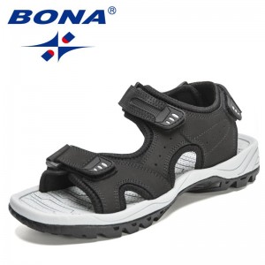 BONA 2022 New Designers Popular Fashion Beach Leather Sandals Men Luxury Sandals Outdoor Beach Anti-Slip Comfy Casual Shoes Man