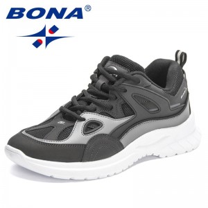 BONA 2022 New Designers Trendy Sneakers Shoes Men Comfortable Fashion Shoes Man Lace Up Vulcanized Shoes Casual Shoes Mansculino