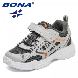 BONA 2022 New Designers Sport Shoes Boys Breathable Mesh Casual Sneakers Children Lightweight Running Shoes Girls Walking Shoes
