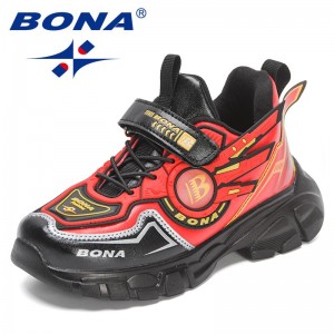 BONA 2022 New Designers Sport Shoes Fashion Boys Breathable Basketball Shoes Kids Casual Sneakers Girls Jogging Shoes Children