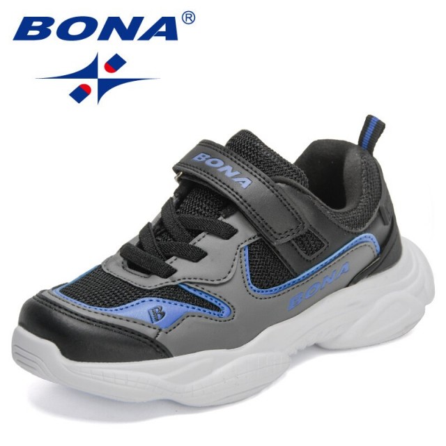 BONA 2022 New Designers Sport Shoes Boys Breathable Mesh Casual Sneakers Children Lightweight Running Shoes Kids Walking Shoes