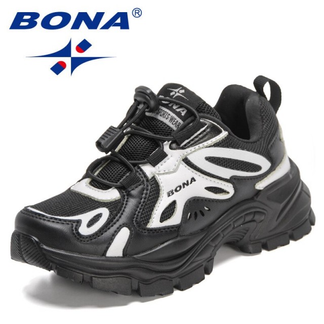 BONA 2022 New Designers Trendy Sneakers Girls Sport Shoes Child Leisure Trainers Casual Shoes Kids Running Basketball Shoes Boys