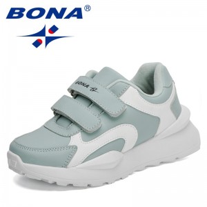 BONA 2022 New Designers Trendy Sneakers Girls Sport Shoes Child Leisure Trainers Casual Breathable Running Shoes Boys Footwear