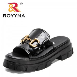 ROYYNA 2022 New Designers Summer Sandals Shoes Ladies High Heels Thick Sole Open Toe Slippers Women Casual Beach Shoes Comfy