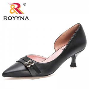 ROYYNA 2022 New Designers Brand Dress Shoes Ladies Buckle Pumps Pointed Toe Heels Party Handmade Shoes Women Office Work Shoes