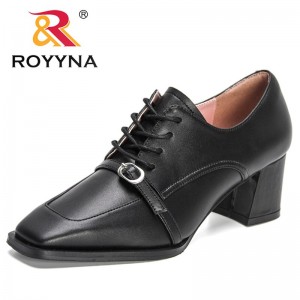 ROYYNA 2022 New Designers Classics Pumps Brand High Heels Dress Party Wedding Shoes Women Lace Up Square Toe Work Shoes Feminimo