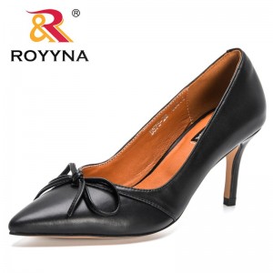 ROYYNA 2022 New Designers British Style Breathable Pointed Toe Butterfly-knot High Heels Pumps Women Office Dress Shoes Feminimo