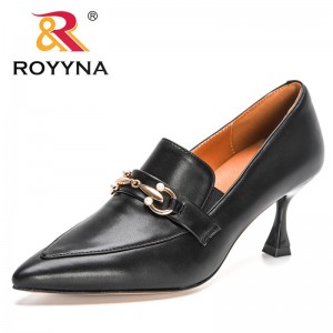 ROYYNA 2022 New Designers Classics Pumps Shoes Women Metal Decration High Heels Shoes Ladies Sweet Wedding Working Party Shoes