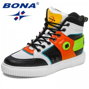 BONA 2022 New Designers Brand Classics Fashion High Top Sneakers Men Winter Boots Outdoor Platform Ankle Shoes Man Walking Shoes