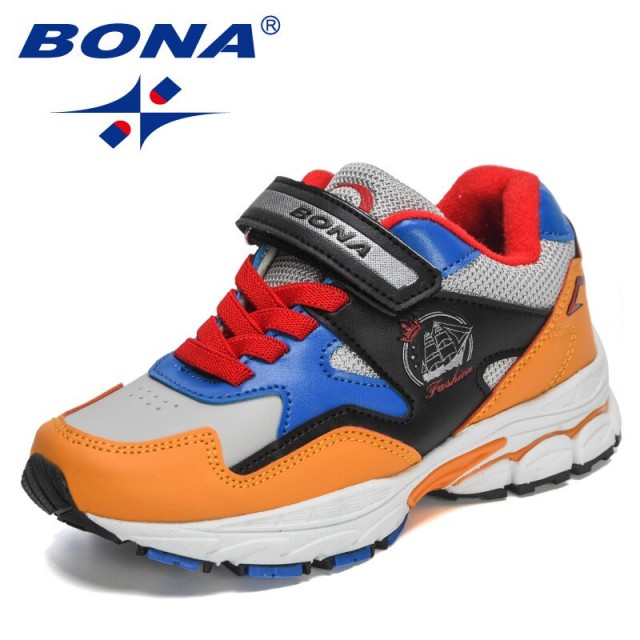 BONA 2022 New Designers Light Sneakers Children Fashion Sports Shoes Boys Running Leisure Breathable Outdoor Shoes Girls Trendy