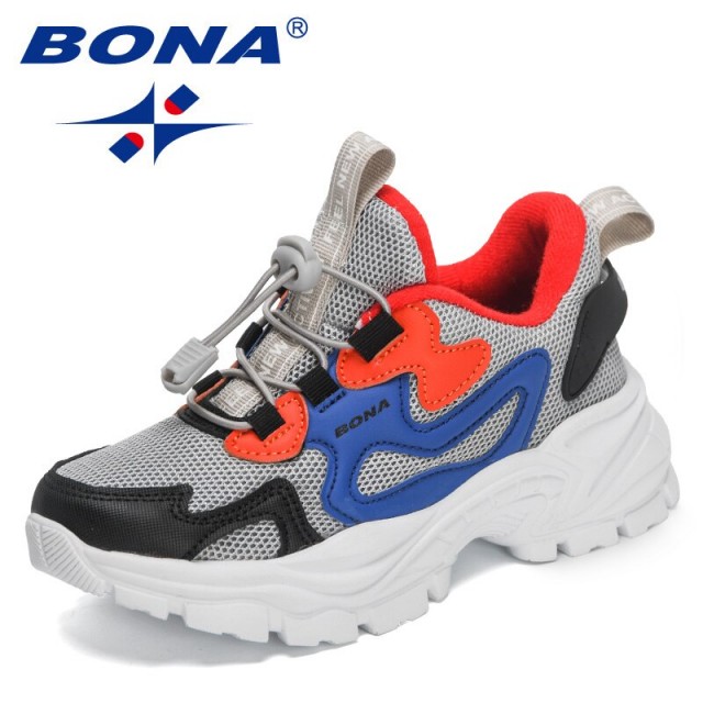 BONA 2022 New Designers Running Shoes for Boys Casual Walking Sneakers For Girls Breathable Comfortable Sport Shoes Kids Trendy