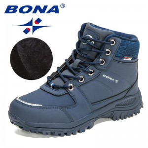 BONA 2023 New Designers Brand Winter Snow Boots Women Nubuck Leather Sneakers Super Warm Plush Boots Lady Outdoor Hiking Boots