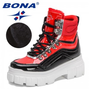 BONA 2023 New Designers Classics Snow Boots Women Winter Warm Casual Ankle Boots Ladies Non Slip Plush Platform Boots Feminimo