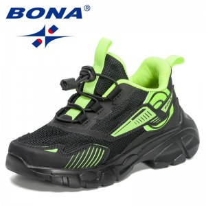BONA 2023 New Designers Brand Casual Shoes Children Fashion Comfortable Shoes For Girls Boys Breathable Mesh Sneakers Kids Shoes