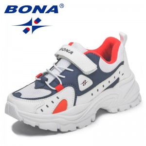 BONA 2022 New Designers Brand Casual Shoes Fashion Comfortable Shoes For Boys Girls Breathable Mesh Sneakers Kids Walking Shoes