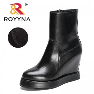 ROYYNA 2023 New Designers Ankle Boots Women Super High Heels Wedges Snow Boots Ladies Winter Warm Plush Plaform Shoes Ladies