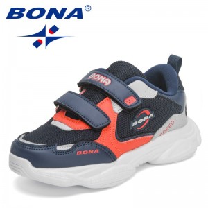 BONA 2023 New Designers Brand Sport Shoes Children Fashion Comfortable Jogging Shoes For Boys Girls Breathable Sneakers Kids
