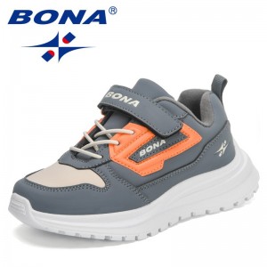 BONA 2023 New Designers Brand Casual Shoes Children Fashion Comfortable Walking Shoes For Boys Girls Breathable Sneakers Kids