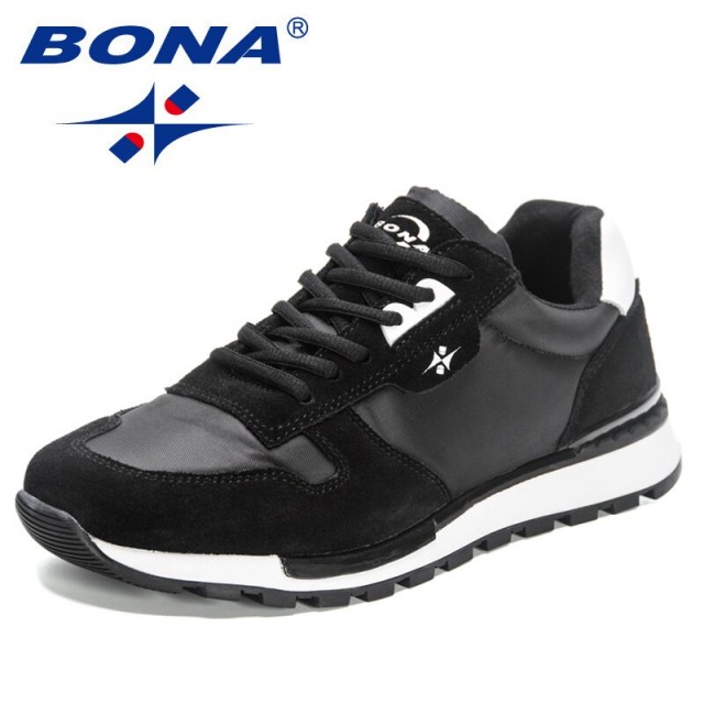 BONA 2023 New Designers Suede Casual Shoes Men Fashion Breathable Lace Up Sneakers Man Flat Non-slip Walking Shoes Mansculino