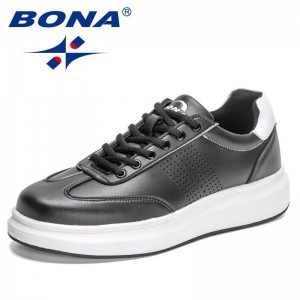 BONA 2023 New Designers Trendy Platform Sneakers Casual Shoes Men Lace-Up Vulcanized Shoes Man Walking Leisure Shoes Mansculino